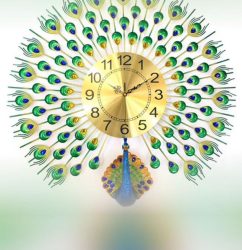 horloge doree en forme de Peacock - mboazone
